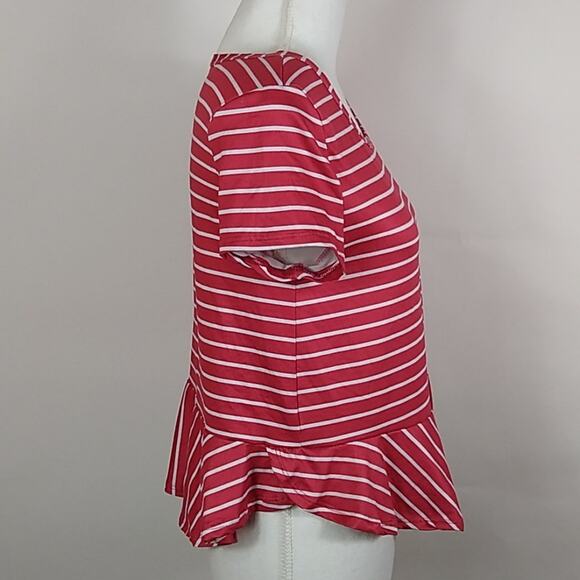 Lissome Lounge Striped Peplum Waist Top - Picture 4 of 8